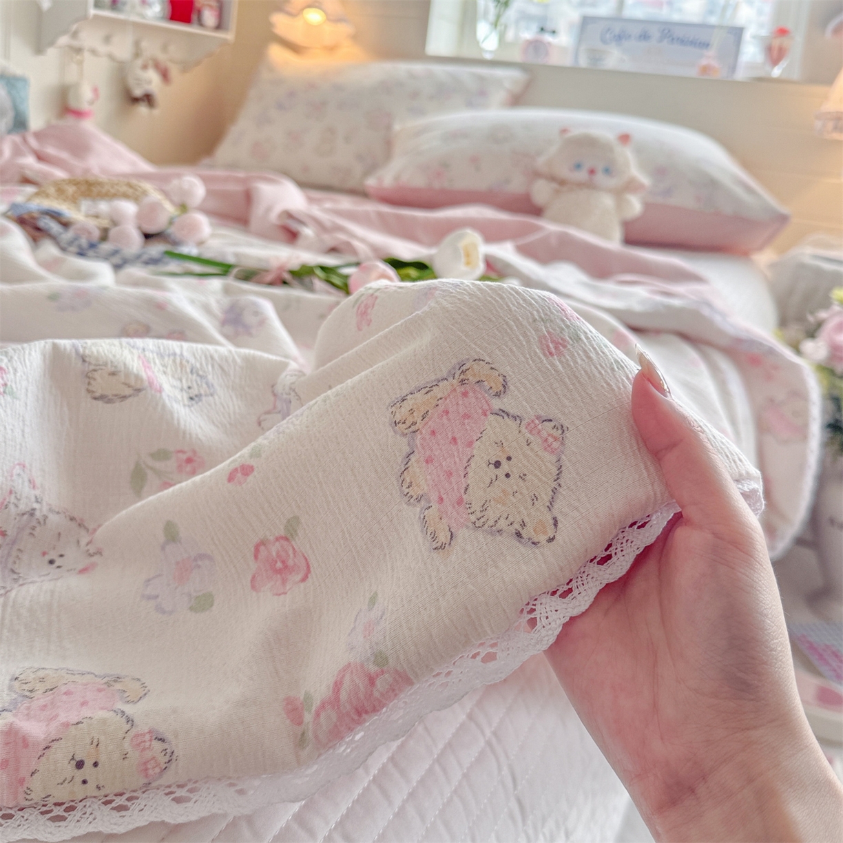 91家纺网 家纺一手货源 找家纺 名兮家居 2026新款亲肤A类皱皱纱夏被夏凉被空调被 美娜