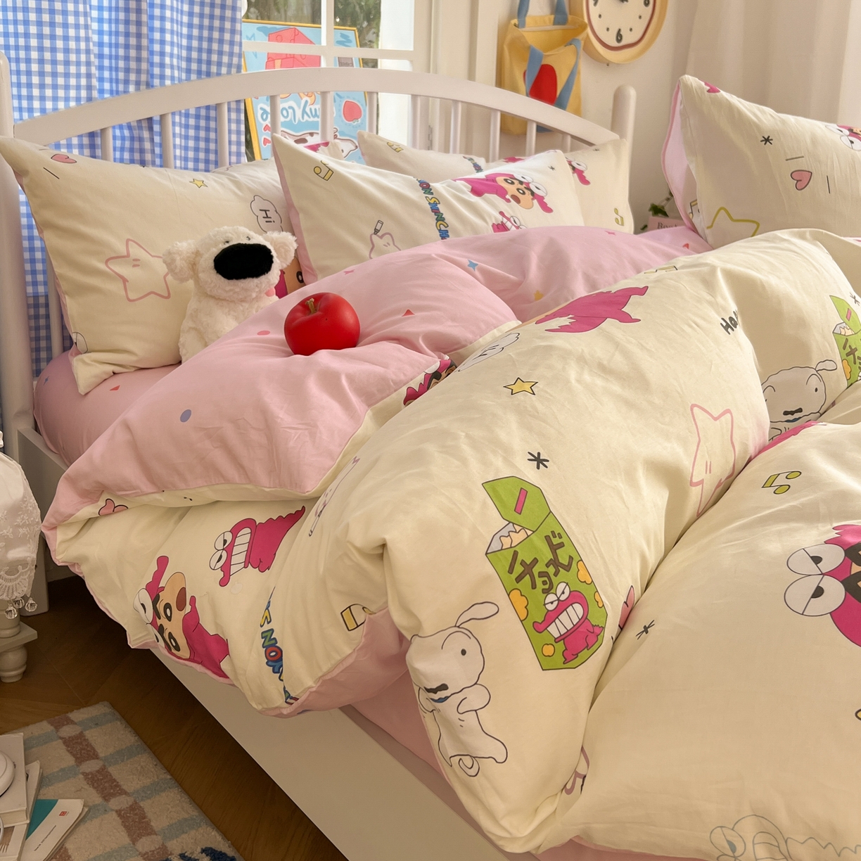 91家纺网 家纺一手货源 找家纺 （总）桃子家居 2026春夏新款蜡笔小新授权全棉纯棉印花卡通系列四件套