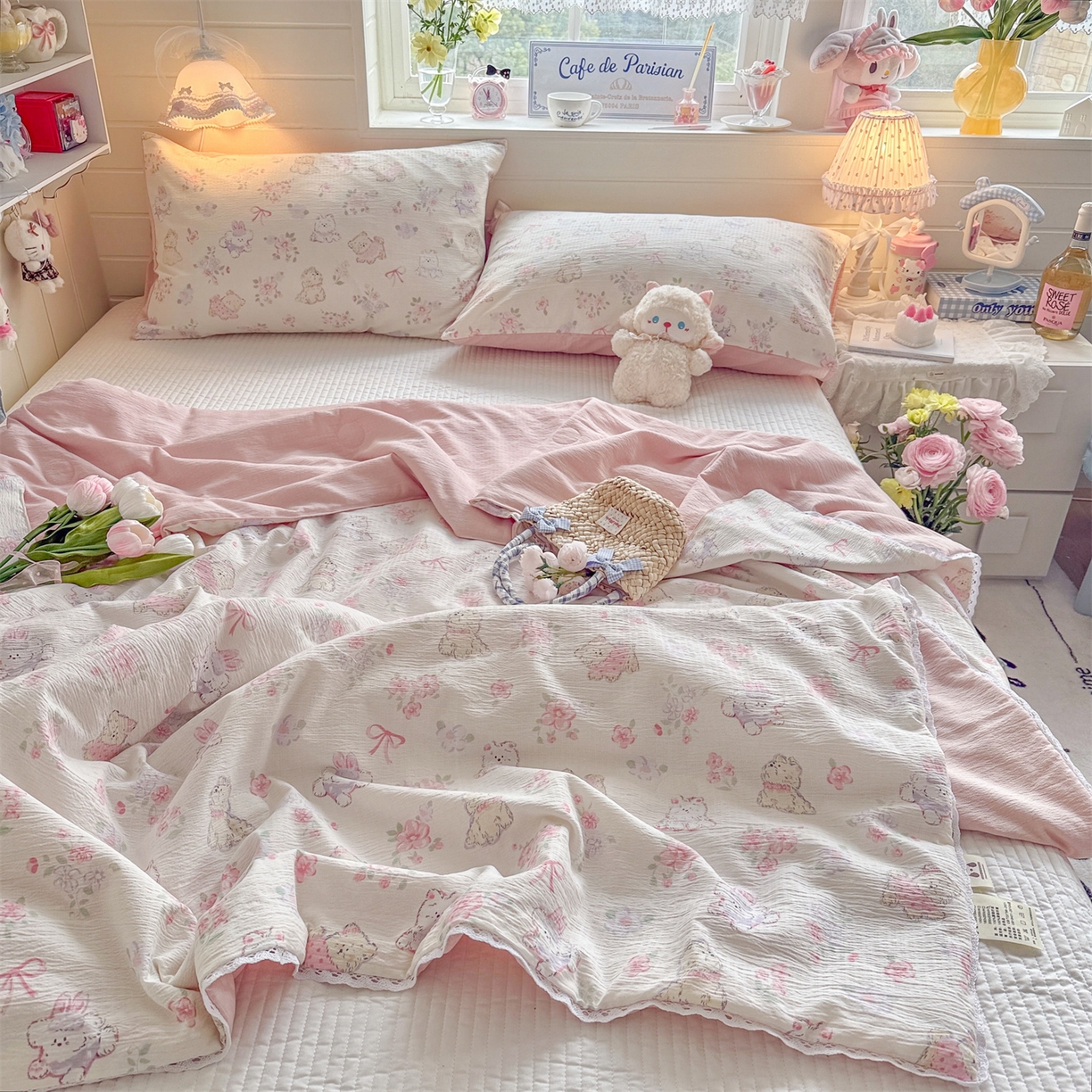 91家纺网 家纺一手货源 找家纺 名兮家居 2026新款亲肤A类皱皱纱夏被夏凉被空调被 美娜