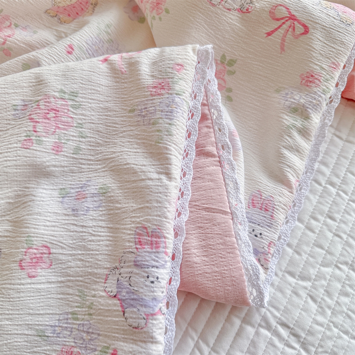 91家纺网 家纺一手货源 找家纺 名兮家居 2026新款亲肤A类皱皱纱夏被夏凉被空调被 美娜