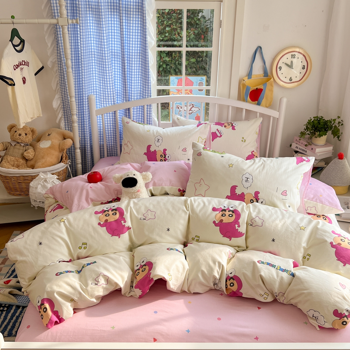 91家纺网 家纺一手货源 找家纺 （总）桃子家居 2026春夏新款蜡笔小新授权全棉纯棉印花卡通系列四件套