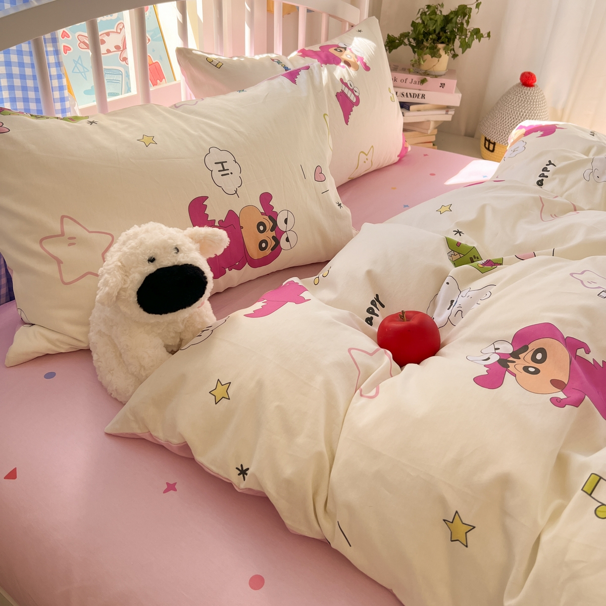 91家纺网 家纺一手货源 找家纺 （总）桃子家居 2026春夏新款蜡笔小新授权全棉纯棉印花卡通系列四件套