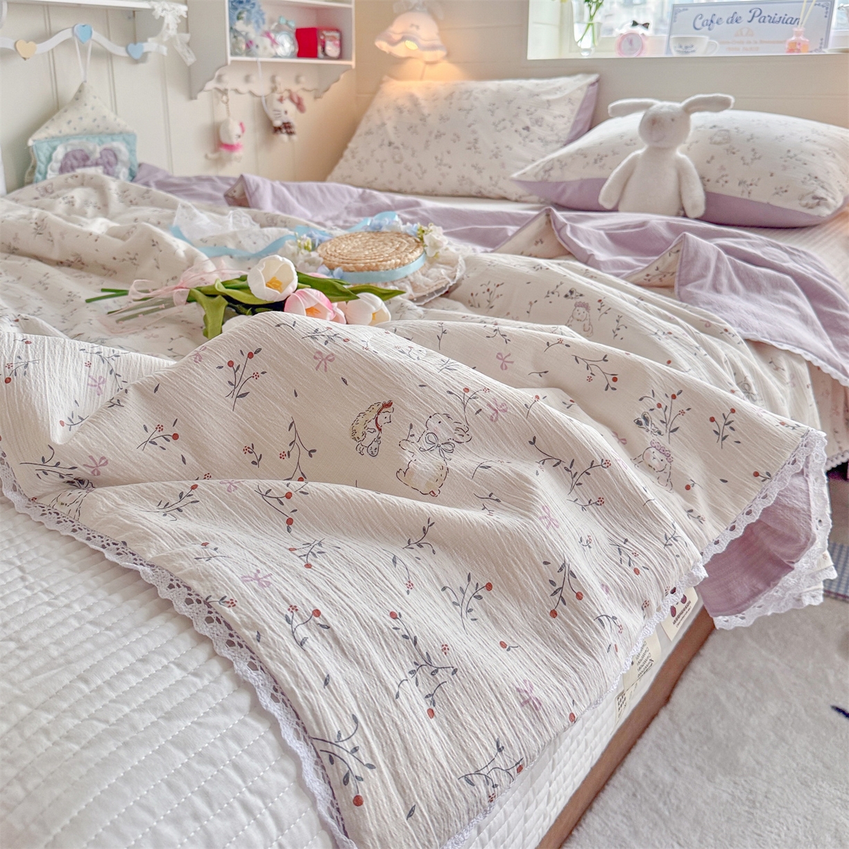 91家纺网 家纺一手货源 找家纺 名兮家居 2026新款亲肤A类皱皱纱夏被夏凉被空调被 蜜芽兔