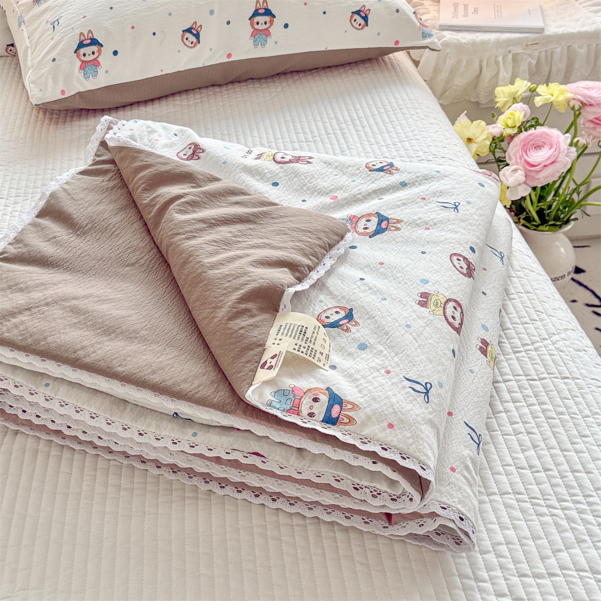 名兮家居 2026新款亲肤A类皱皱纱夏被夏凉被空调被 泡泡兔