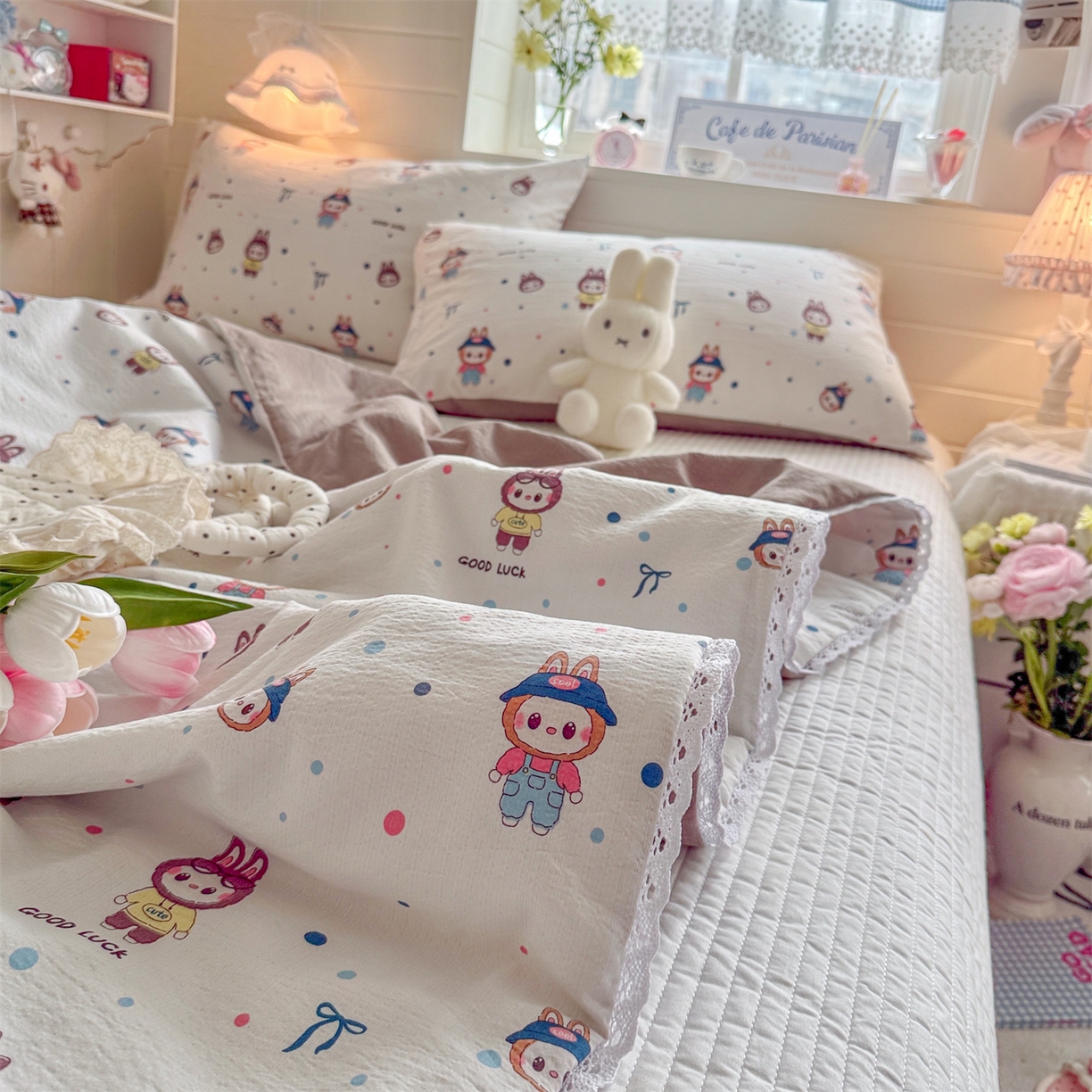 91家纺网 家纺一手货源 找家纺 名兮家居 2026新款亲肤A类皱皱纱夏被夏凉被空调被 泡泡兔