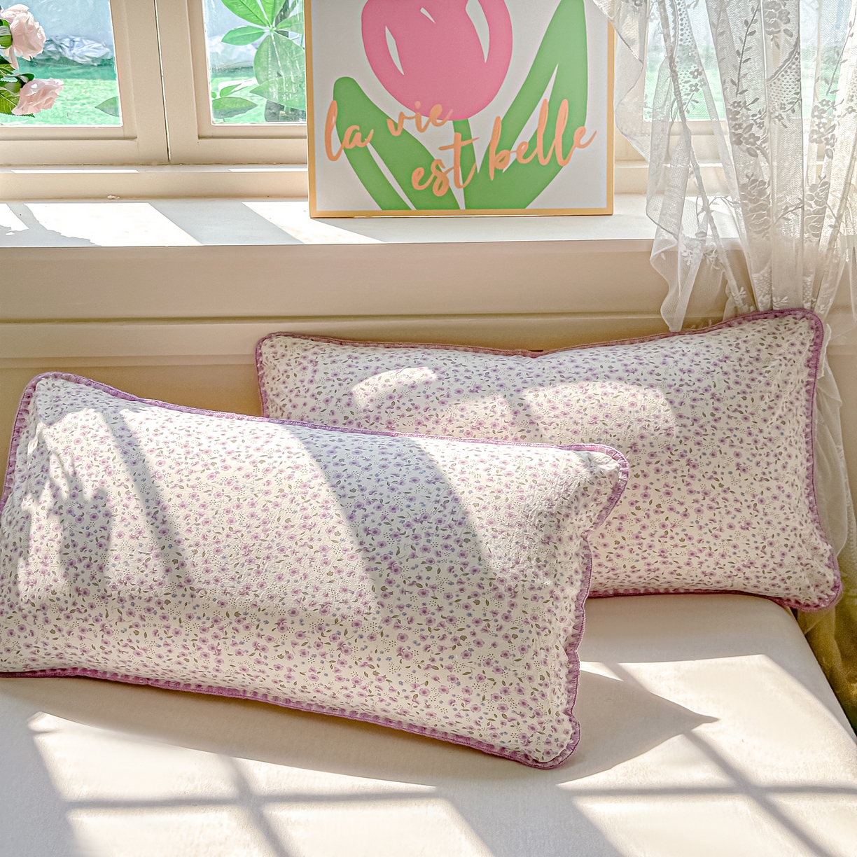 91家纺网 家纺一手货源 找家纺 圣尔雅家纺 2026新款印花夏被小碎花贝壳绣皱皱棉夏凉被空调被 荔椿紫