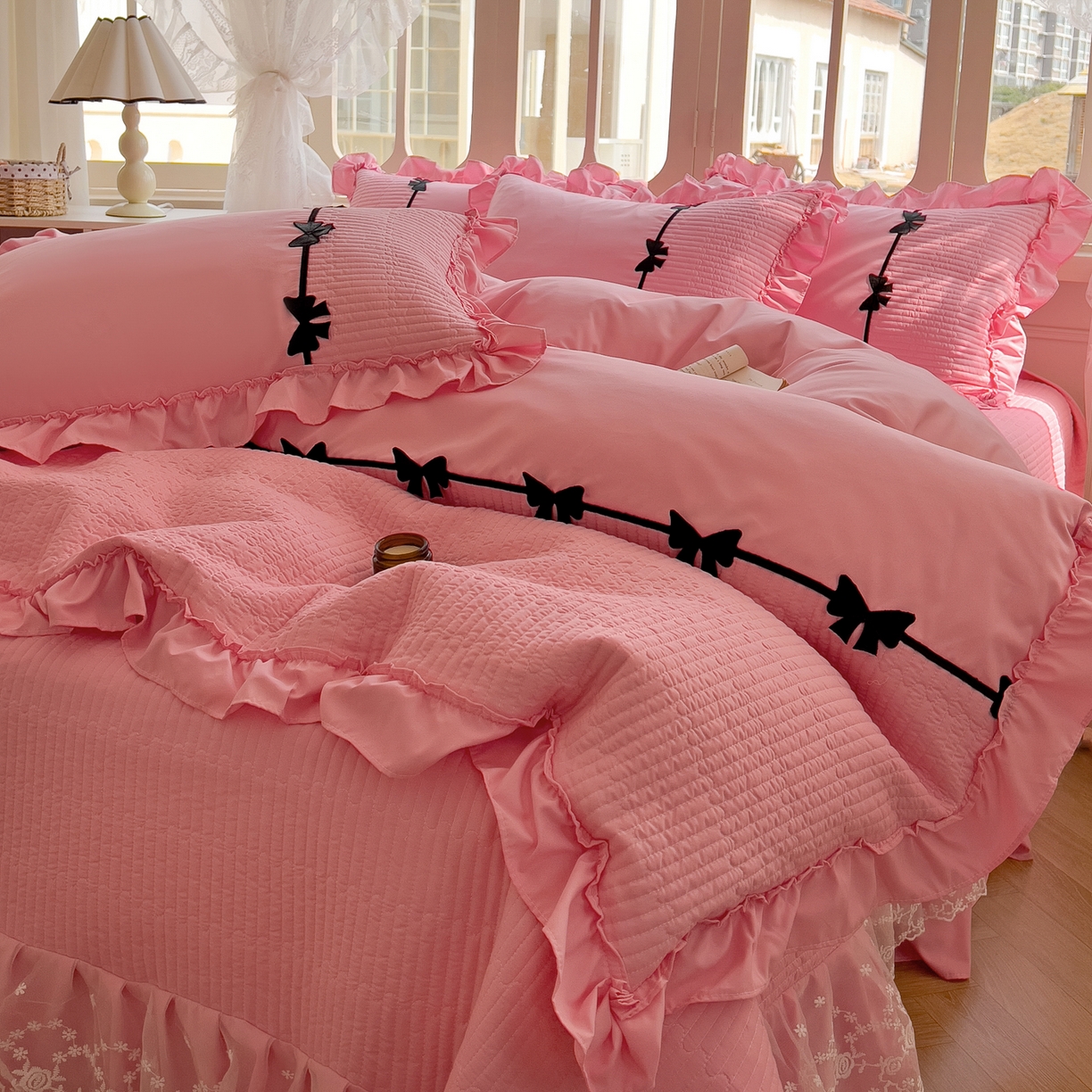 91家纺网 家纺一手货源 找家纺 （总）芭比蔓家纺 2026新款床盖款四件套-真爱系列