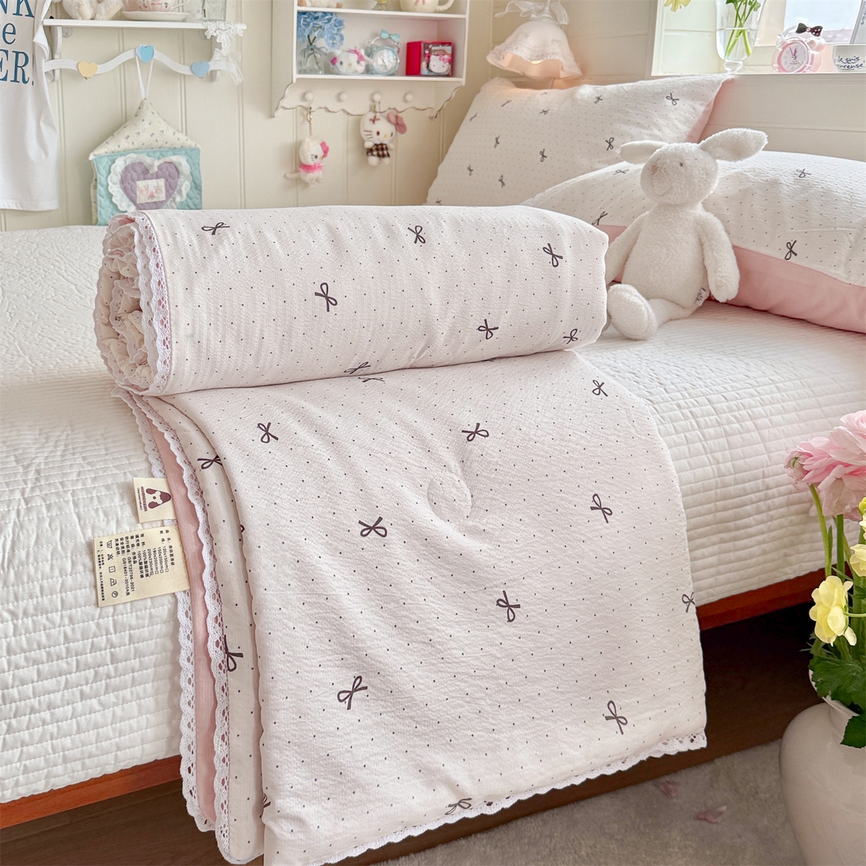 91家纺网 家纺一手货源 找家纺 名兮家居 2026新款亲肤A类皱皱纱夏被夏凉被空调被 时光结