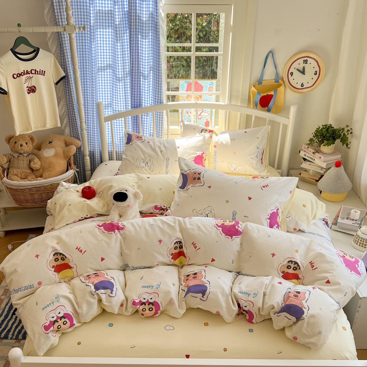 91家纺网 家纺一手货源 找家纺 （总）桃子家居 2026春夏新款蜡笔小新授权全棉纯棉印花卡通系列四件套