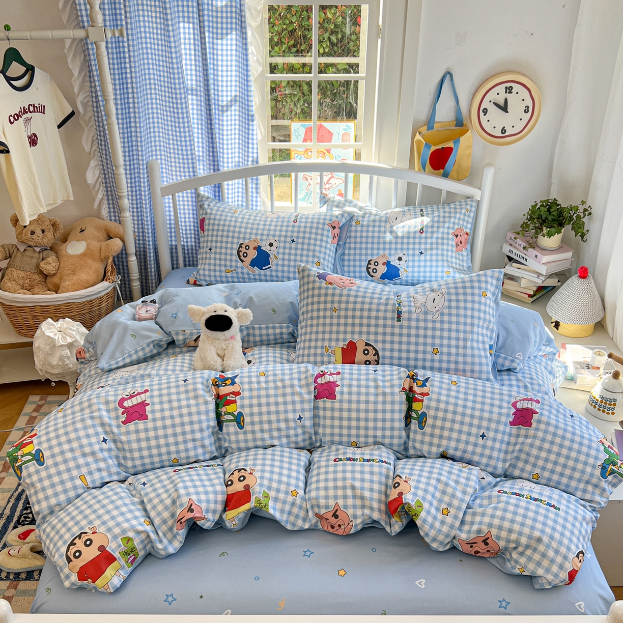 91家纺网 家纺一手货源 找家纺 （总）桃子家居 2026春夏新款蜡笔小新授权全棉纯棉印花卡通系列四件套