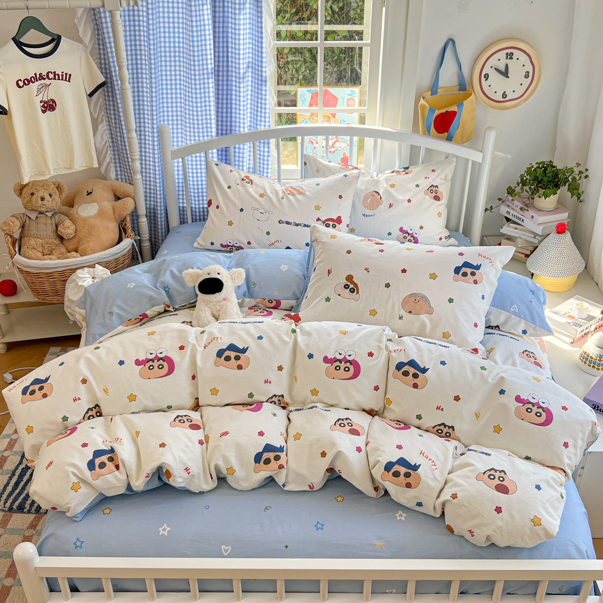 91家纺网 家纺一手货源 找家纺 （总）桃子家居 2026春夏新款蜡笔小新授权全棉纯棉印花卡通系列四件套