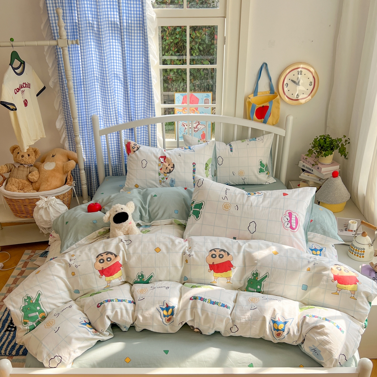 91家纺网 家纺一手货源 找家纺 （总）桃子家居 2026春夏新款蜡笔小新授权全棉纯棉印花卡通系列四件套