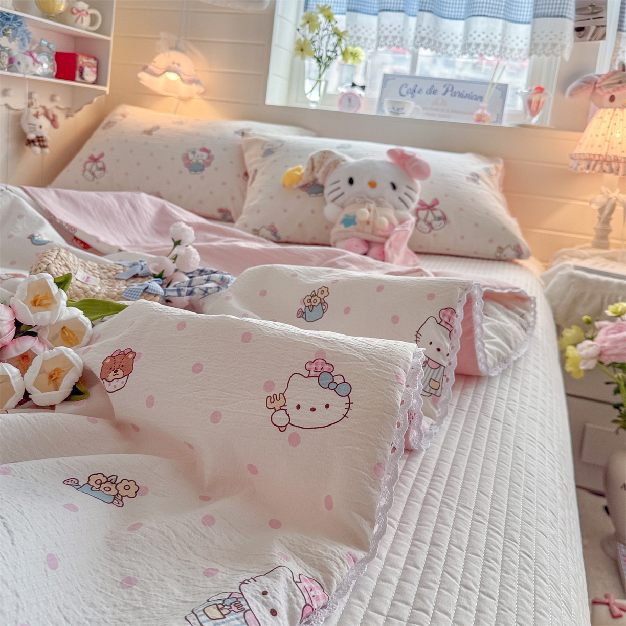 91家纺网 家纺一手货源 找家纺 名兮家居 2026新款亲肤A类皱皱纱夏被夏凉被空调被 天使猫咪