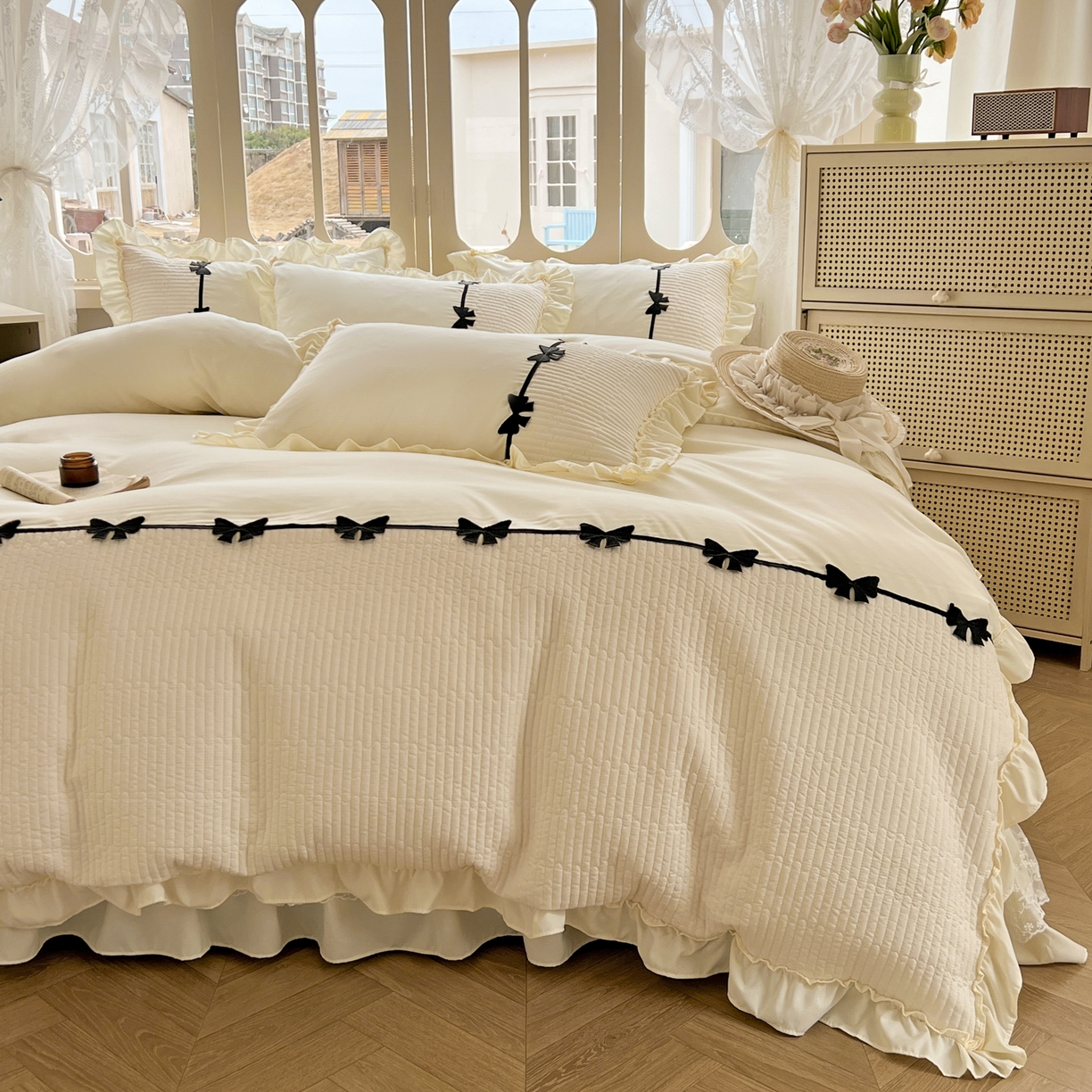 91家纺网 家纺一手货源 找家纺 （总）芭比蔓家纺 2026新款床盖款四件套-真爱系列