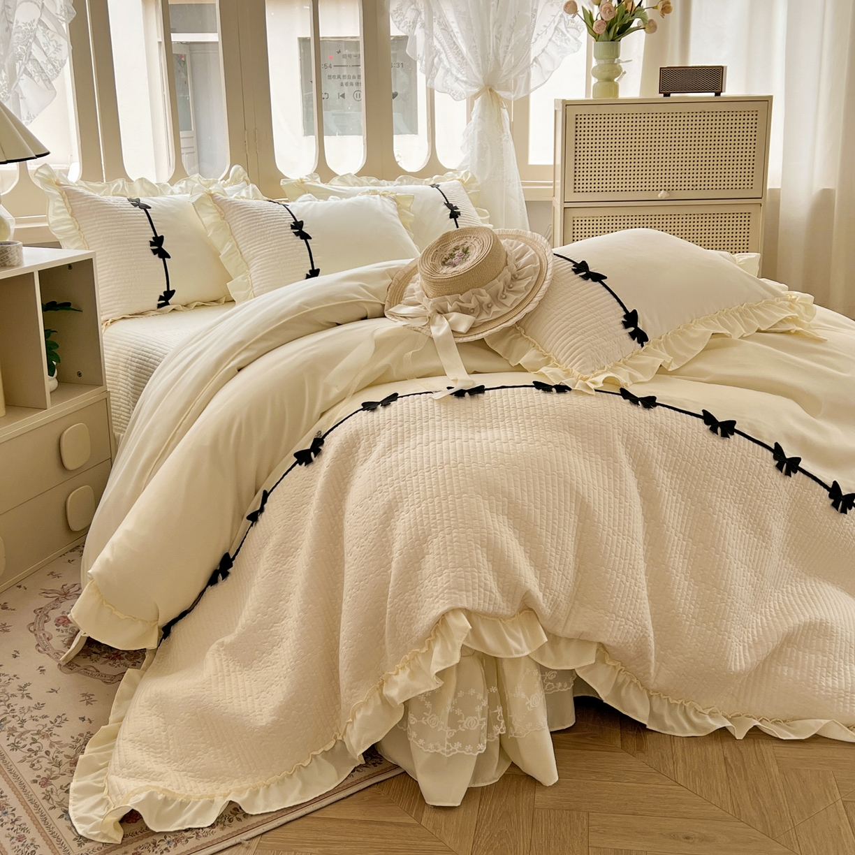 91家纺网 家纺一手货源 找家纺 （总）芭比蔓家纺 2026新款床盖款四件套-真爱系列