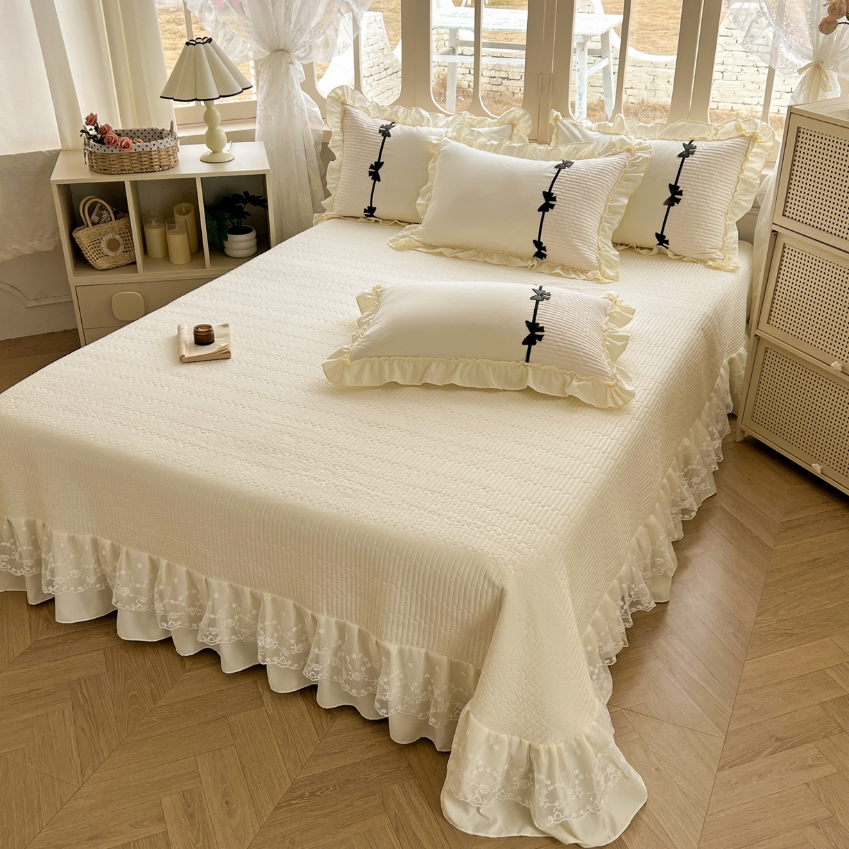 91家纺网 家纺一手货源 找家纺 （总）芭比蔓家纺 2026新款床盖款四件套-真爱系列