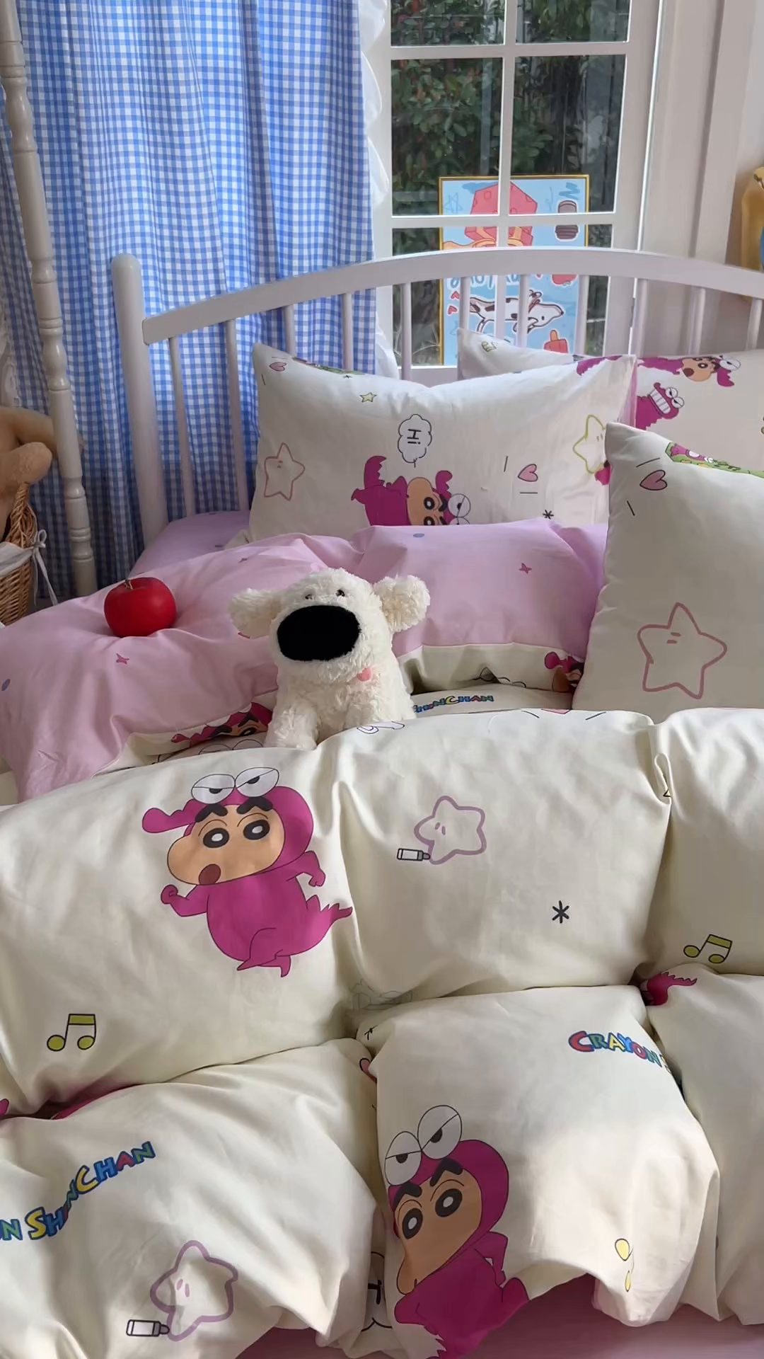 91家纺网 家纺一手货源 找家纺 桃子家居 2026春夏新款蜡笔小新授权全棉纯棉印花卡通系列四件套 棉印花-调皮小新