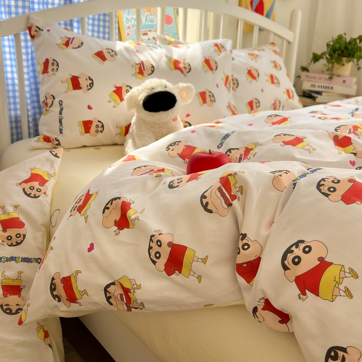 91家纺网 家纺一手货源 找家纺 桃子家居 2026春夏新款蜡笔小新授权全棉纯棉印花卡通系列四件套 棉印花-搞怪小新