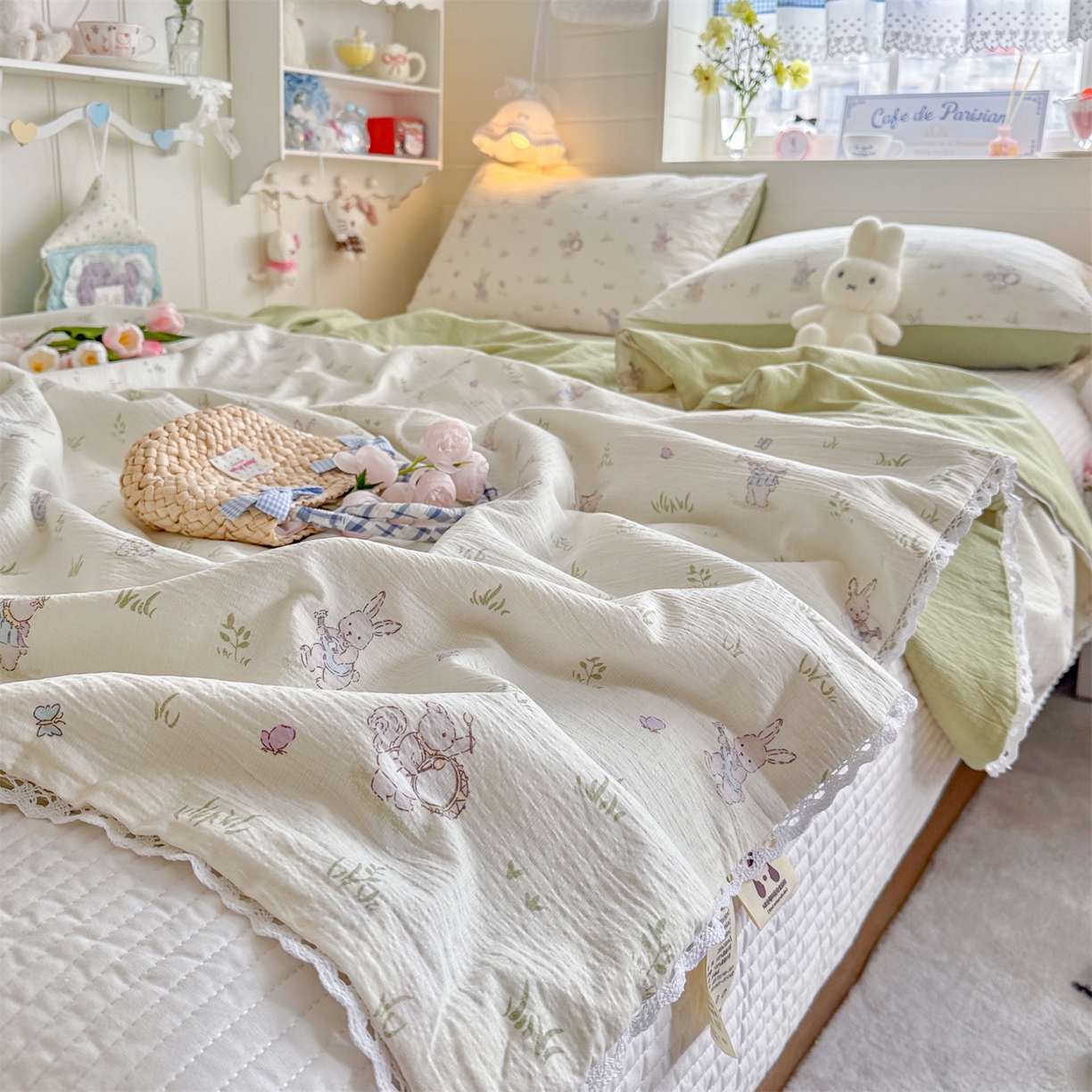 91家纺网 家纺一手货源 找家纺 名兮家居 2026新款亲肤A类皱皱纱夏被夏凉被空调被 音乐家