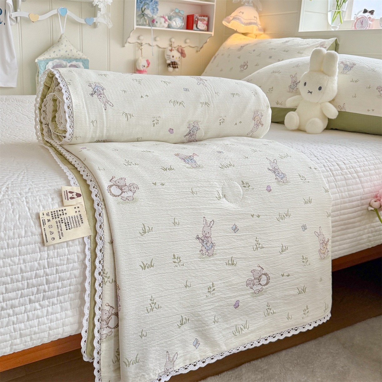 91家纺网 家纺一手货源 找家纺 名兮家居 2026新款亲肤A类皱皱纱夏被夏凉被空调被 音乐家