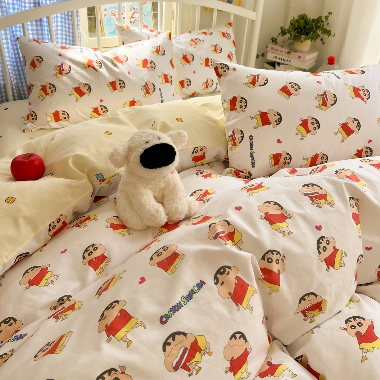 91家纺网 家纺一手货源 找家纺 桃子家居 2026春夏新款蜡笔小新授权全棉纯棉印花卡通系列四件套 棉印花-搞怪小新