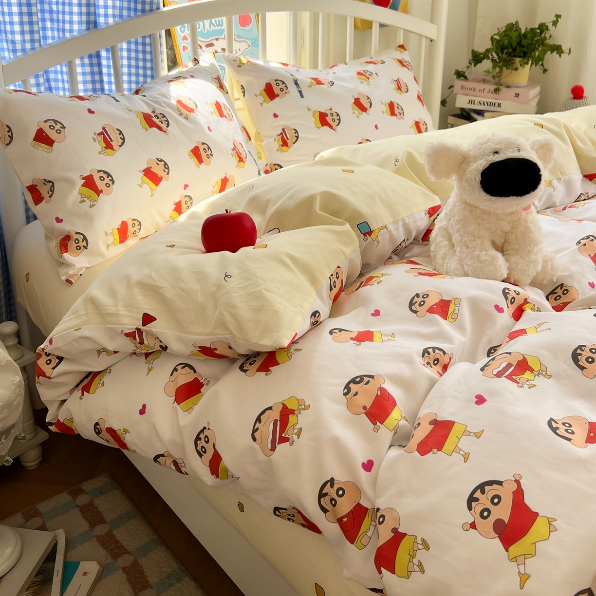 91家纺网 家纺一手货源 找家纺 桃子家居 2026春夏新款蜡笔小新授权全棉纯棉印花卡通系列四件套 棉印花-搞怪小新