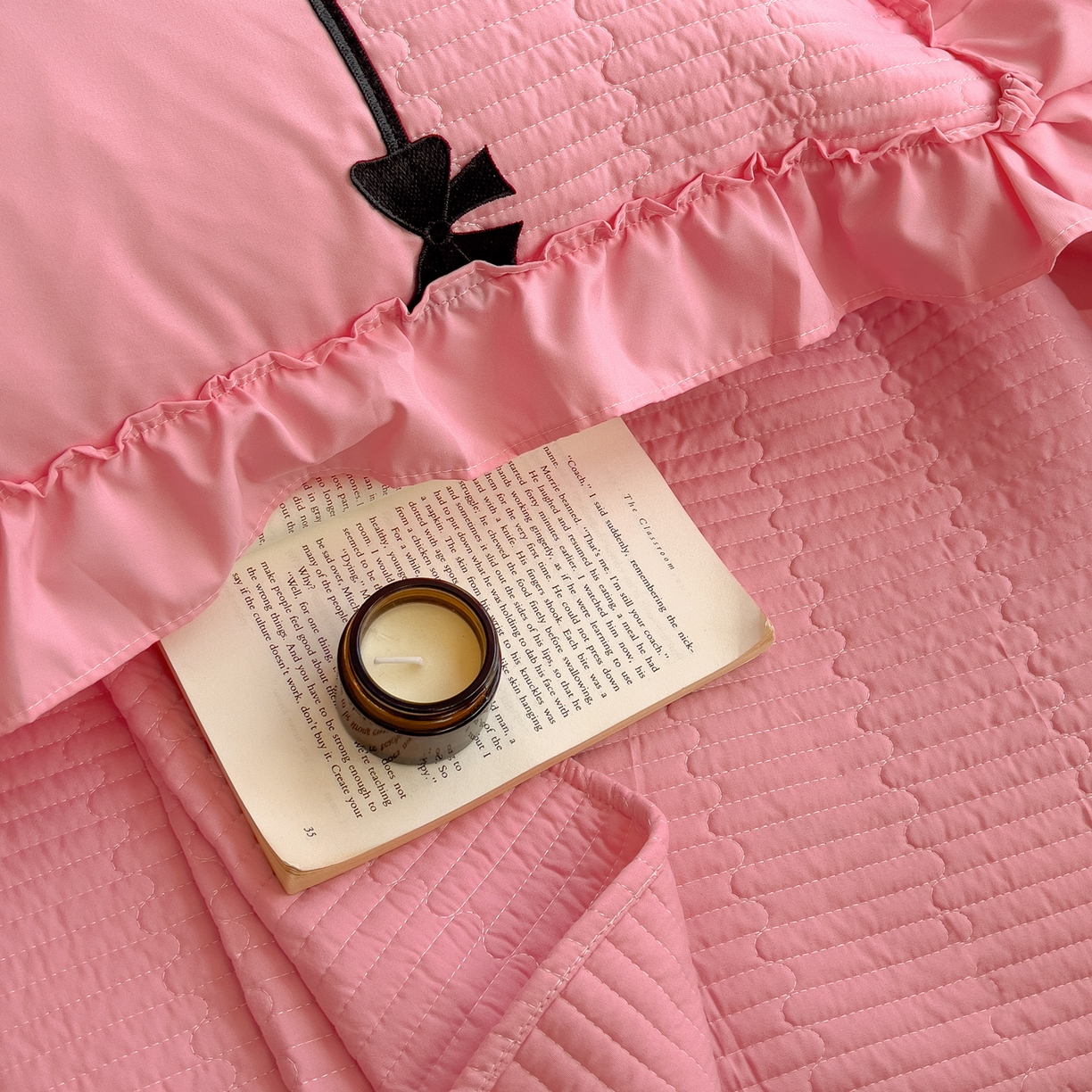 91家纺网 家纺一手货源 找家纺 芭比蔓家纺 2026新款床盖款四件套-真爱系列 床盖款真爱系列-粉色