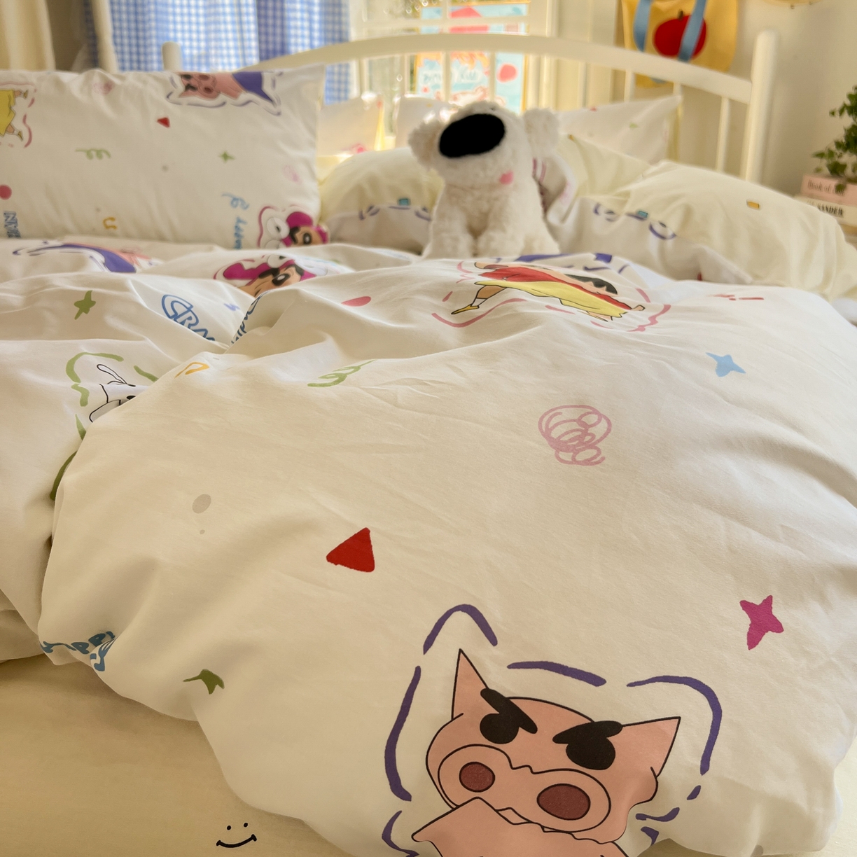 91家纺网 家纺一手货源 找家纺 桃子家居 2026春夏新款蜡笔小新授权全棉纯棉印花卡通系列四件套 棉印花-可爱小新