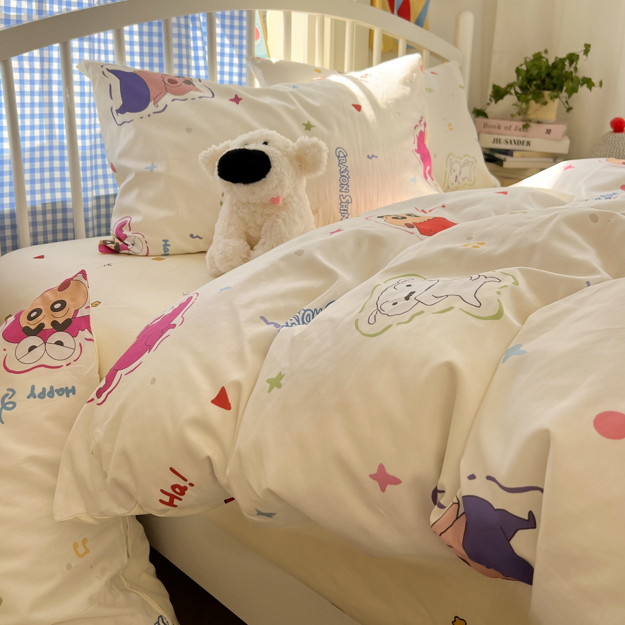 91家纺网 家纺一手货源 找家纺 桃子家居 2026春夏新款蜡笔小新授权全棉纯棉印花卡通系列四件套 棉印花-可爱小新