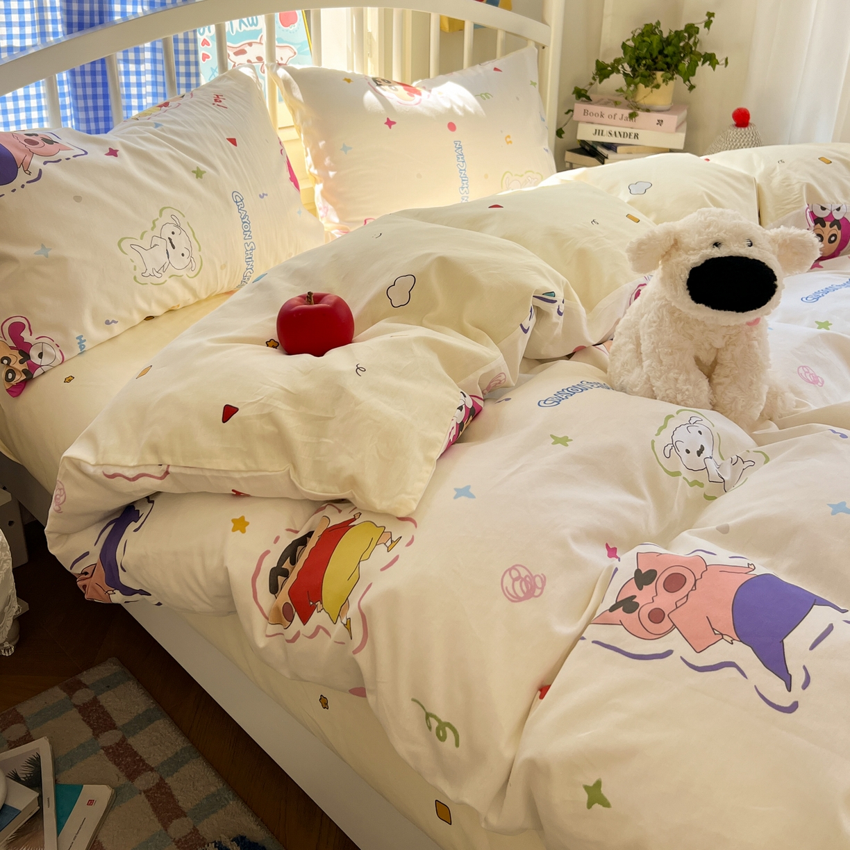 91家纺网 家纺一手货源 找家纺 桃子家居 2026春夏新款蜡笔小新授权全棉纯棉印花卡通系列四件套 棉印花-可爱小新