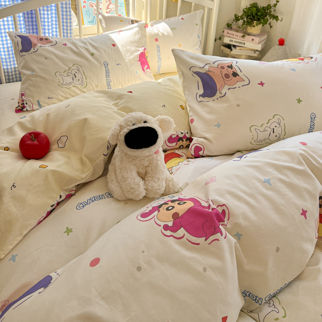 91家纺网 家纺一手货源 找家纺 桃子家居 2026春夏新款蜡笔小新授权全棉纯棉印花卡通系列四件套 棉印花-可爱小新