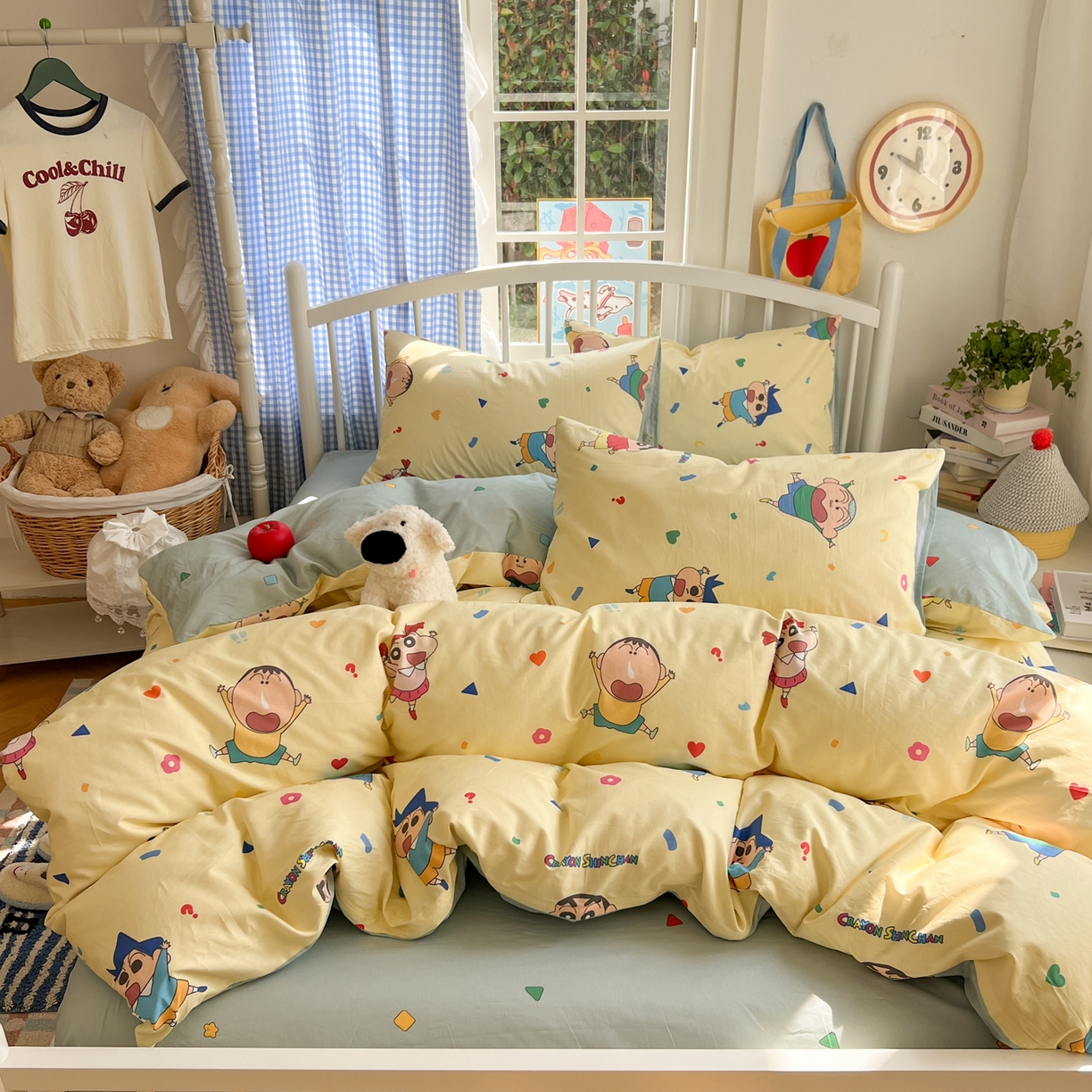 桃子家居 2026春夏新款蜡笔小新授权全棉纯棉印花卡通系列四件套 棉印花-萌萌小新