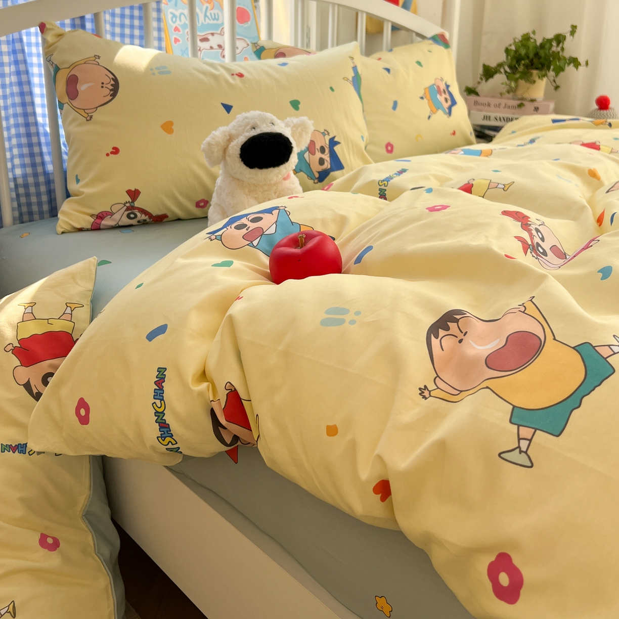 91家纺网 家纺一手货源 找家纺 桃子家居 2026春夏新款蜡笔小新授权全棉纯棉印花卡通系列四件套 棉印花-萌萌小新