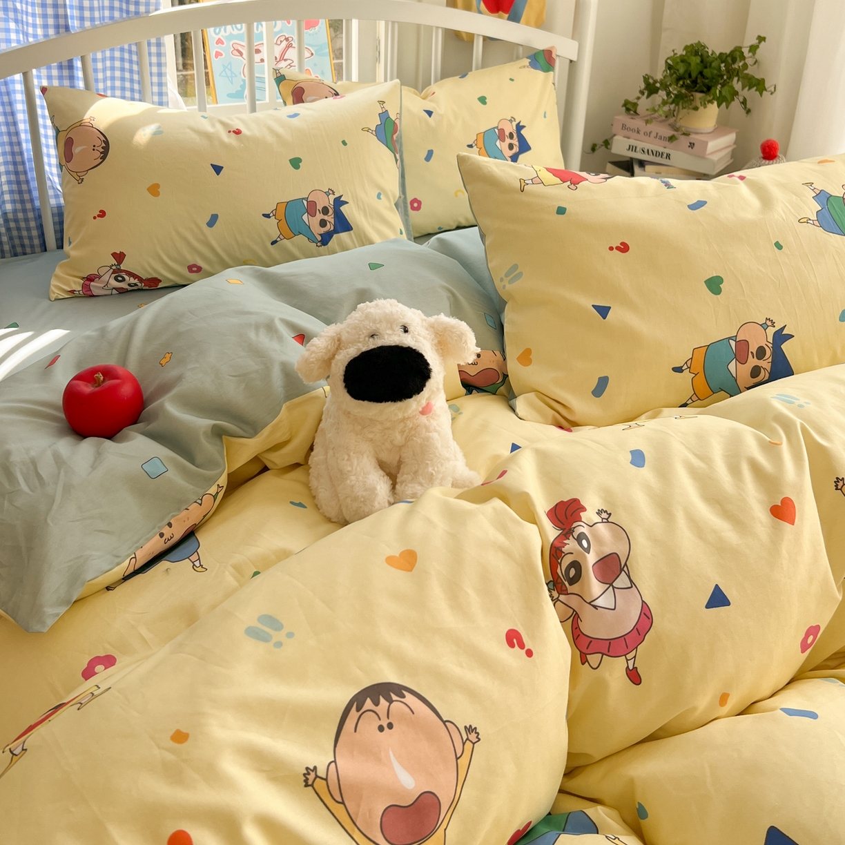 91家纺网 家纺一手货源 找家纺 桃子家居 2026春夏新款蜡笔小新授权全棉纯棉印花卡通系列四件套 棉印花-萌萌小新