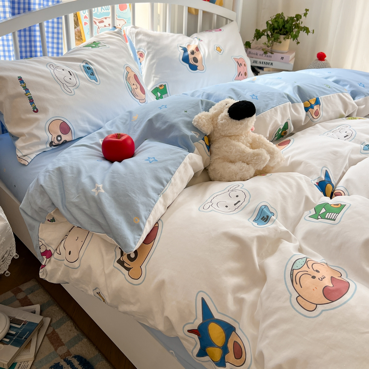 91家纺网 家纺一手货源 找家纺 桃子家居 2026春夏新款蜡笔小新授权全棉纯棉印花卡通系列四件套 棉印花-趣味小新