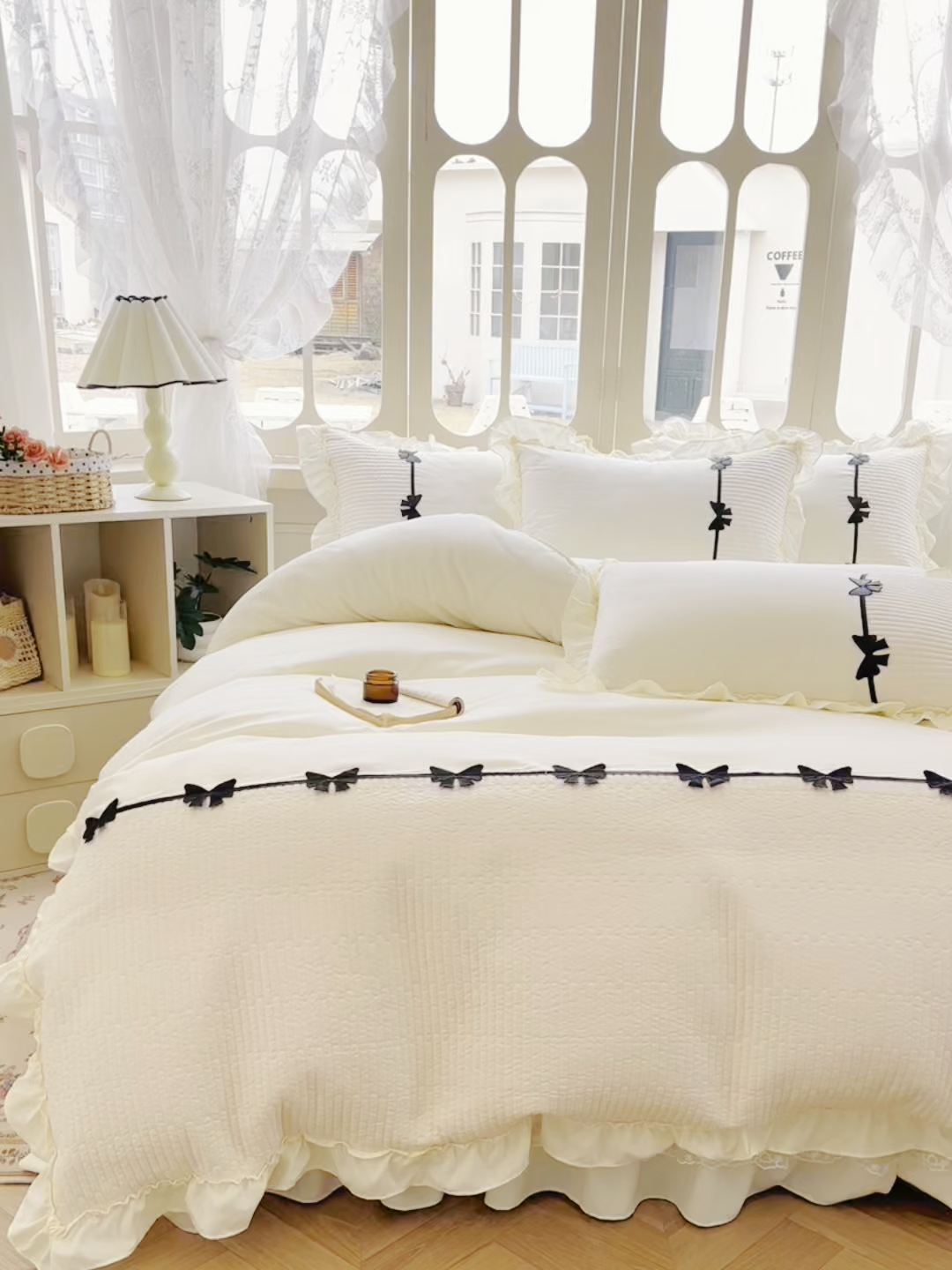 91家纺网 家纺一手货源 找家纺 芭比蔓家纺 2026新款床盖款四件套-真爱系列 床盖款真爱系列-白色