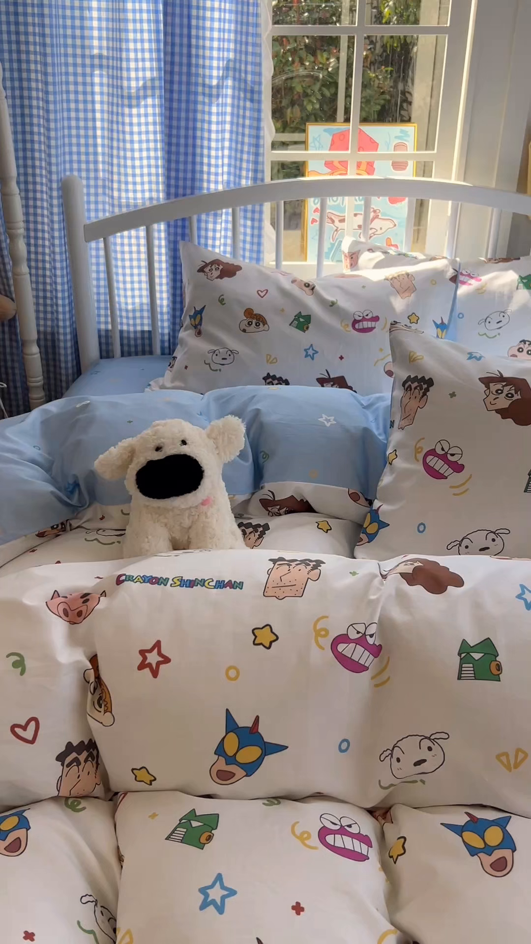 91家纺网 家纺一手货源 找家纺 桃子家居 2026春夏新款蜡笔小新授权全棉纯棉印花卡通系列四件套 棉印花-幸运小新