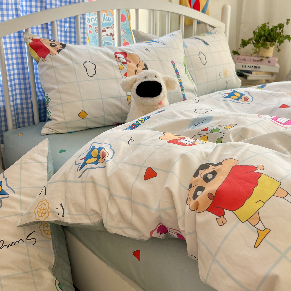 91家纺网 家纺一手货源 找家纺 桃子家居 2026春夏新款蜡笔小新授权全棉纯棉印花卡通系列四件套 棉印花-休闲小新