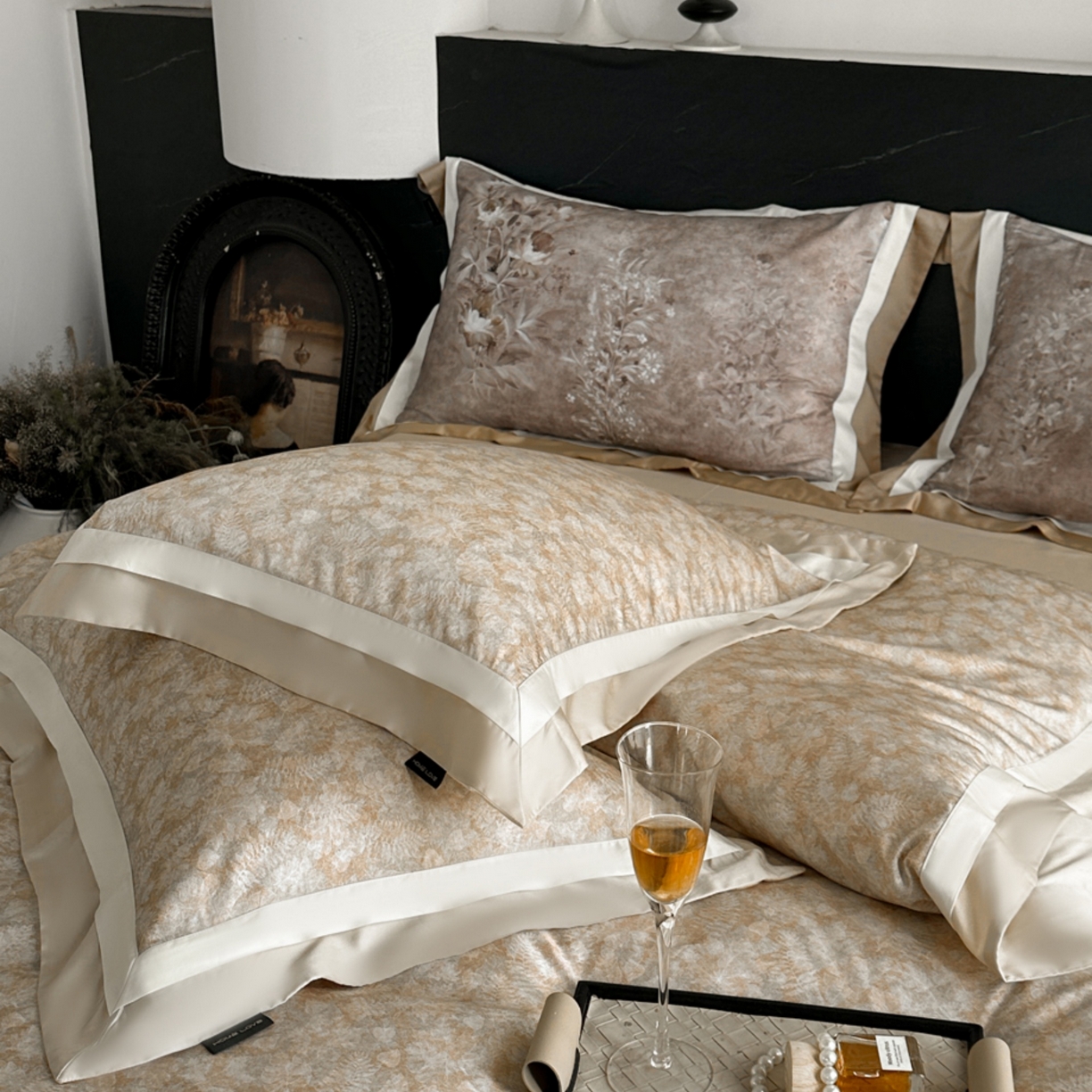 91家纺网 家纺一手货源 找家纺 （总）芯丝路家纺 2026新款进口天丝棉印花四件套（双拼角工艺款）