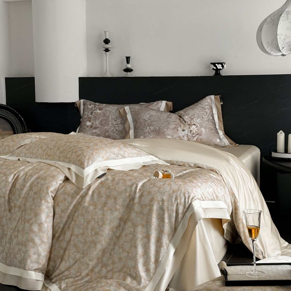 （总）芯丝路家纺 2026新款进口天丝棉印花四件套（双拼角工艺款）