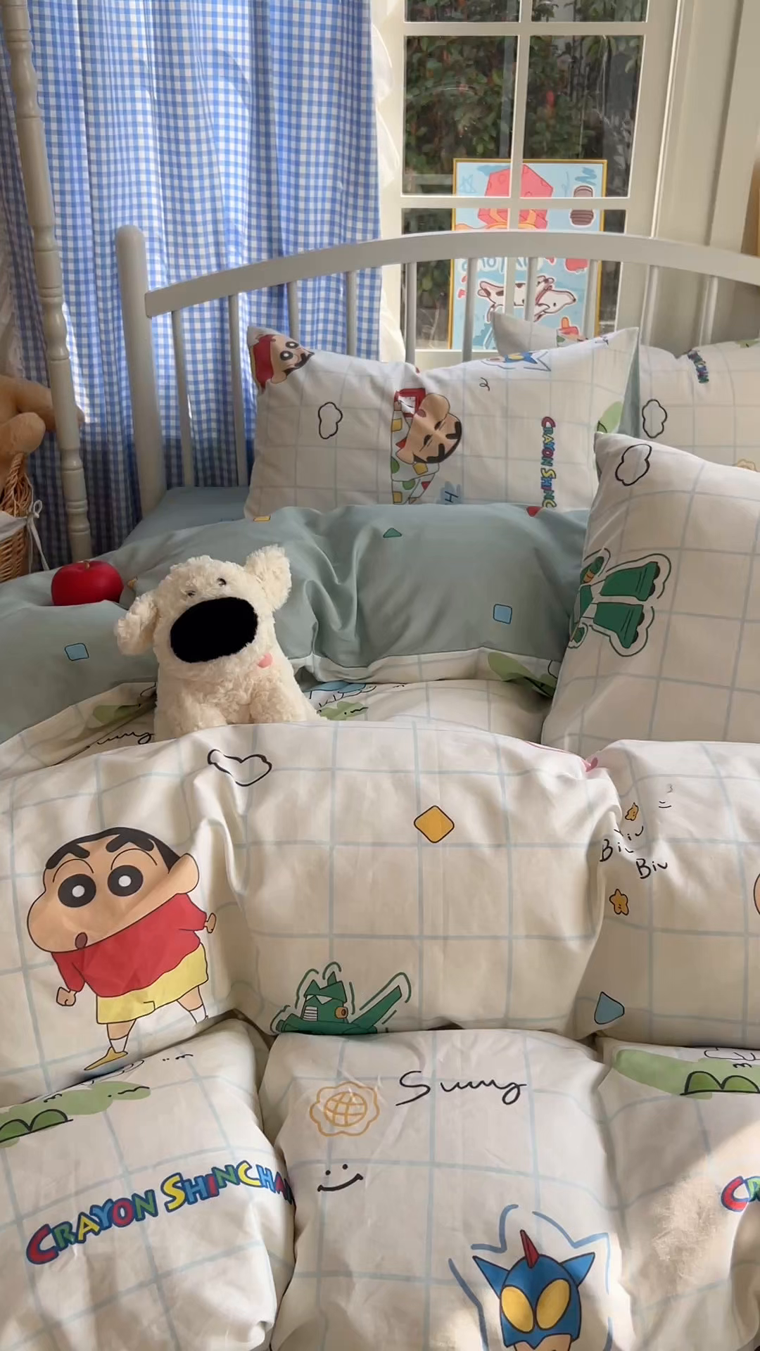 91家纺网 家纺一手货源 找家纺 桃子家居 2026春夏新款蜡笔小新授权全棉纯棉印花卡通系列四件套 棉印花-休闲小新