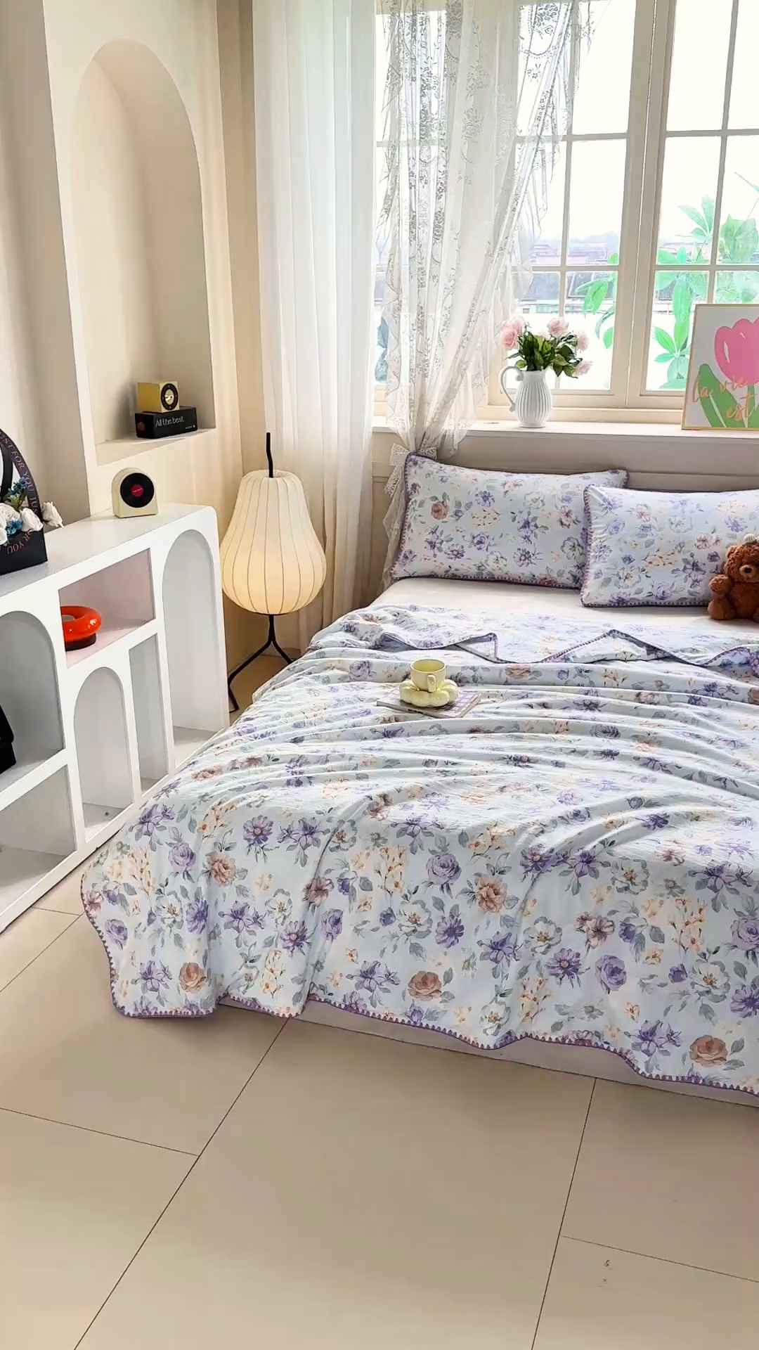 91家纺网 家纺一手货源 找家纺 圣尔雅家纺 2026新款印花夏被小碎花贝壳绣皱皱棉夏凉被空调被 漫之语