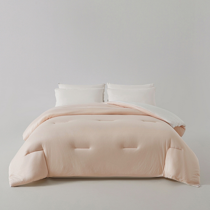 91家纺网 家纺一手货源 找家纺 锦尚坊被芯馆 2026新款针织棉深睡控温系列大豆夏被系列春秋被大豆冬被（四周踩棉 不跑棉） 柔粉