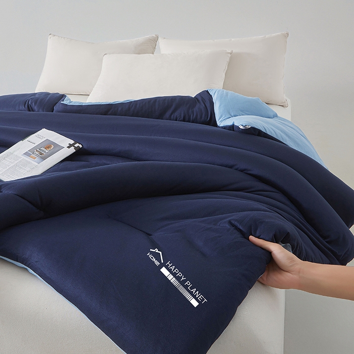 91家纺网 家纺一手货源 找家纺 锦尚坊被芯馆 2026新款针织棉深睡控温系列大豆夏被系列春秋被大豆冬被（四周踩棉 不跑棉） 深睡蓝