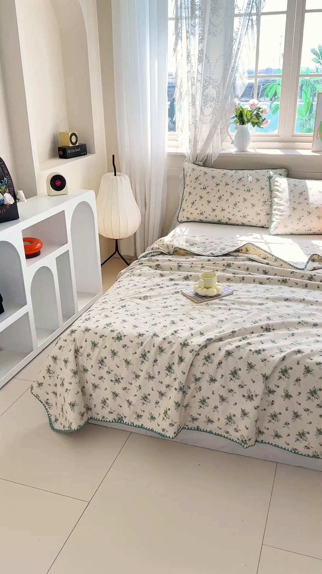 91家纺网 家纺一手货源 找家纺 圣尔雅家纺 2026新款印花夏被小碎花贝壳绣皱皱棉夏凉被空调被 有杏