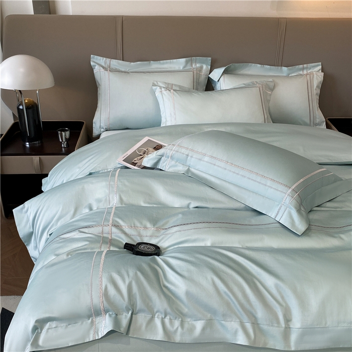 91家纺网 家纺一手货源 找家纺 家居1号家纺 2026新款50双股100支长绒棉四件套-巴黎 巴黎-马卡绿