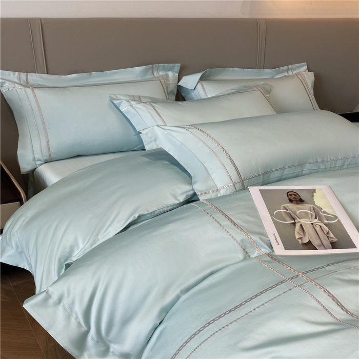 91家纺网 家纺一手货源 找家纺 家居1号家纺 2026新款50双股100支长绒棉四件套-巴黎 巴黎-马卡绿