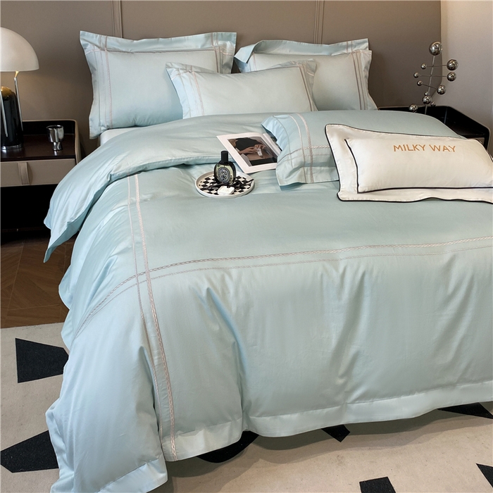 91家纺网 家纺一手货源 找家纺 家居1号家纺 2026新款50双股100支长绒棉四件套-巴黎 巴黎-马卡绿