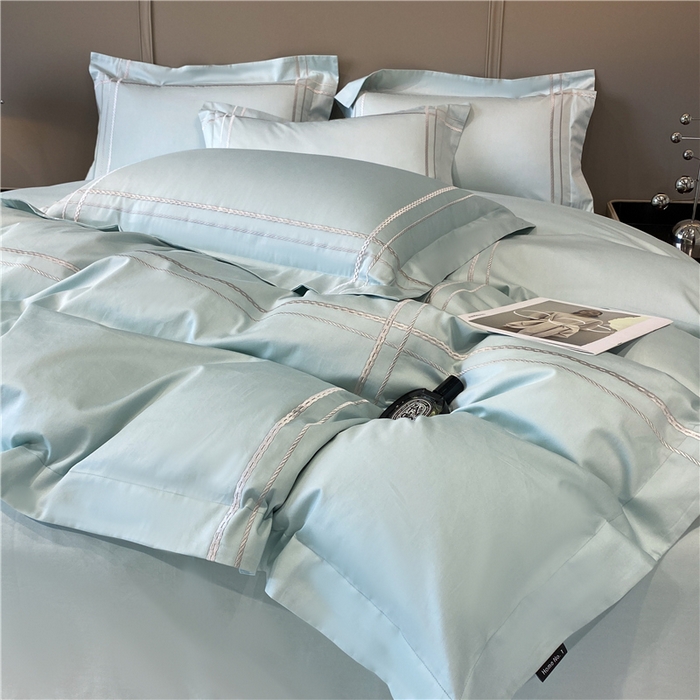 91家纺网 家纺一手货源 找家纺 家居1号家纺 2026新款50双股100支长绒棉四件套-巴黎 巴黎-马卡绿