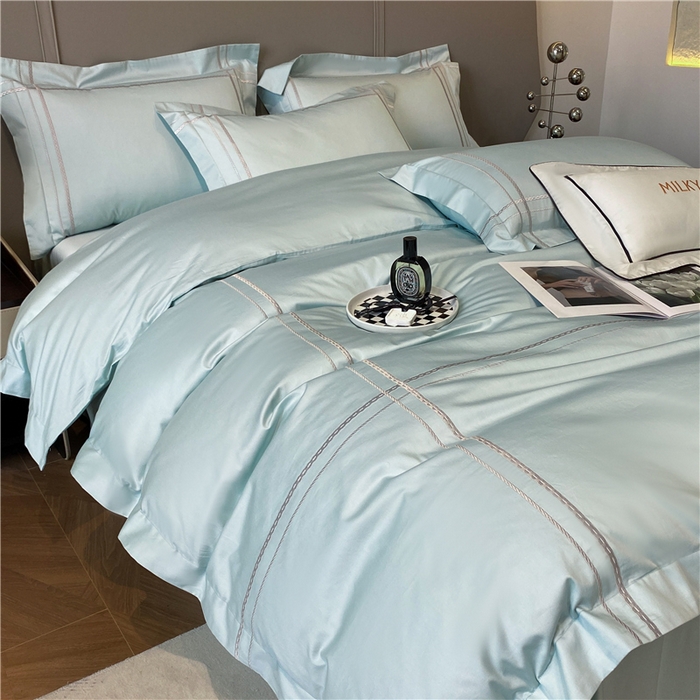 91家纺网 家纺一手货源 找家纺 家居1号家纺 2026新款50双股100支长绒棉四件套-巴黎 巴黎-马卡绿